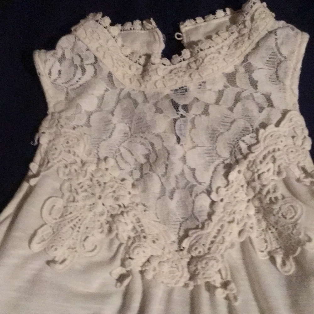 Cream Lacey top